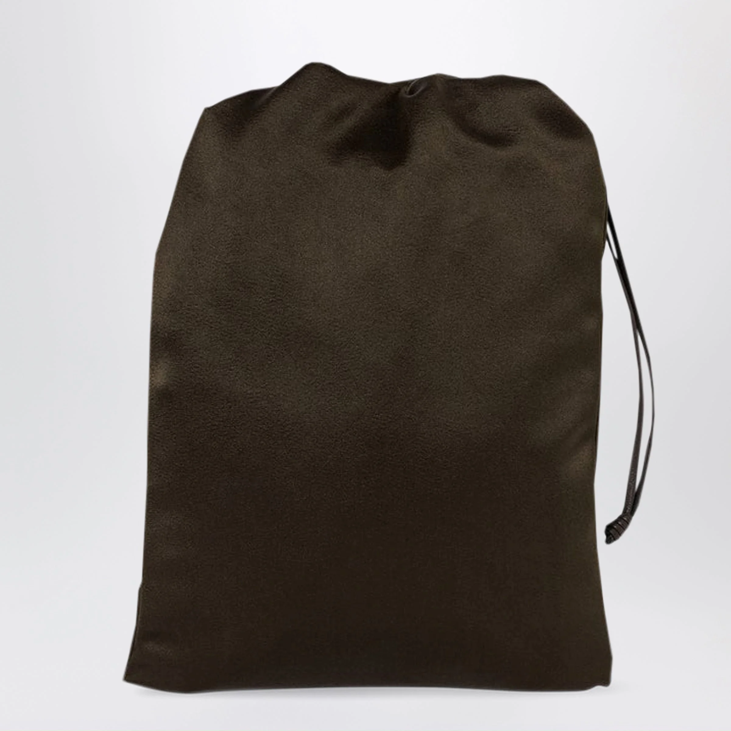 Ray dark brown silk pouch - 1
