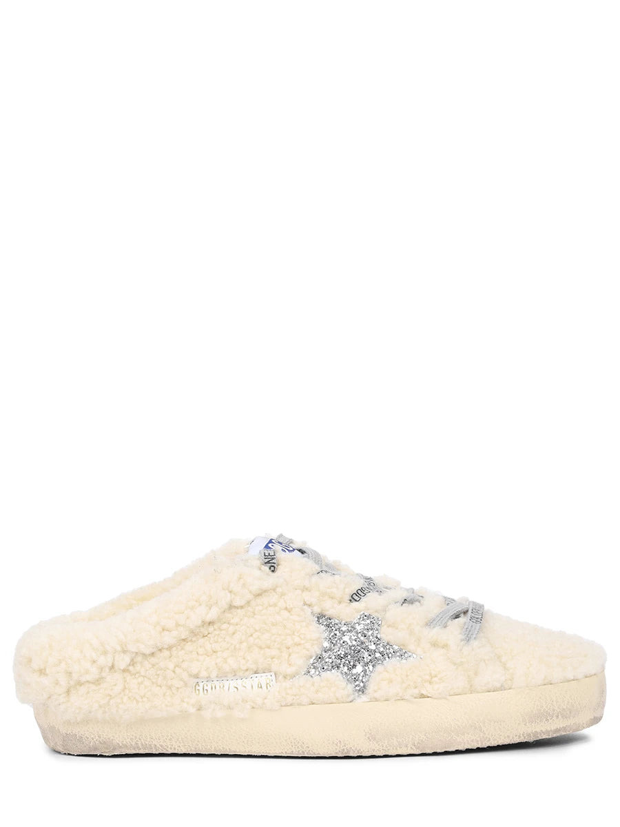 WOMEN'S SUPER STAR SABOT WITH GLITTER STAR (NATURAL WHITE/SILVER) - 1