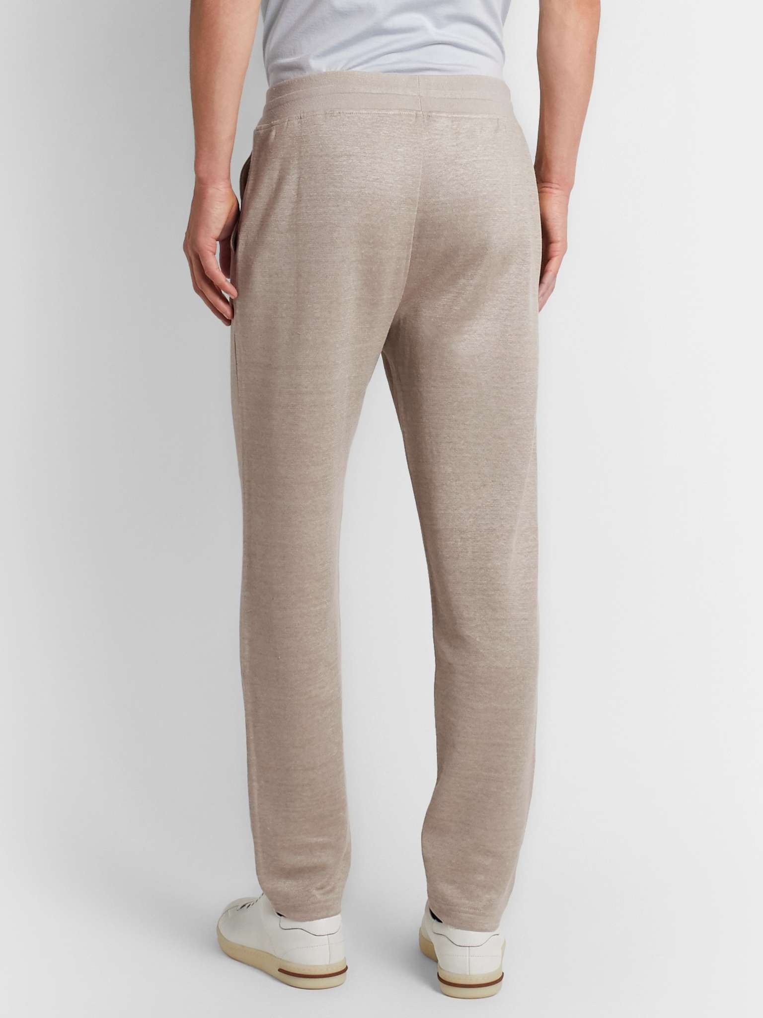 Tapered Stretch Linen-Blend Sweatpants - 4