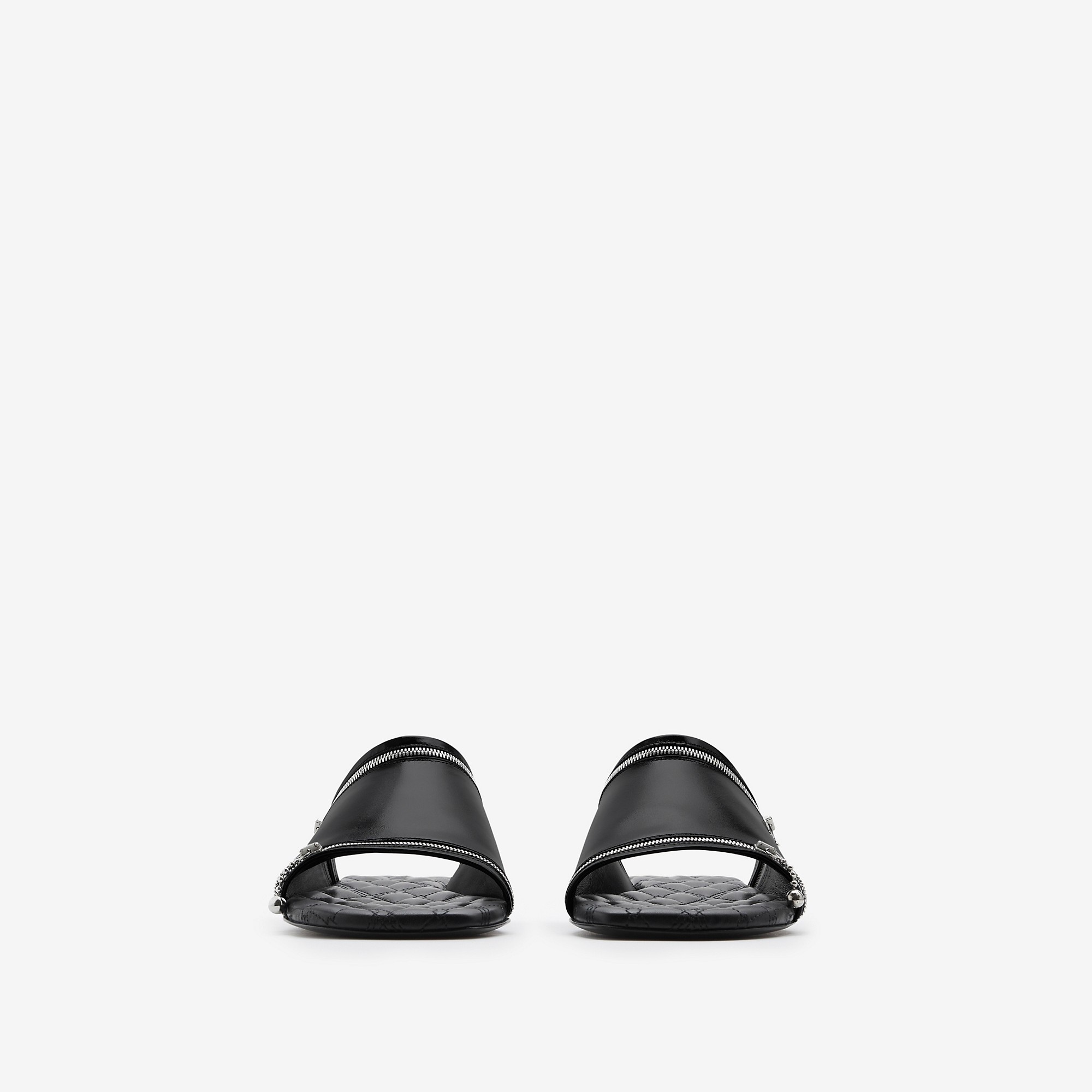 Leather Peep Slides - 3