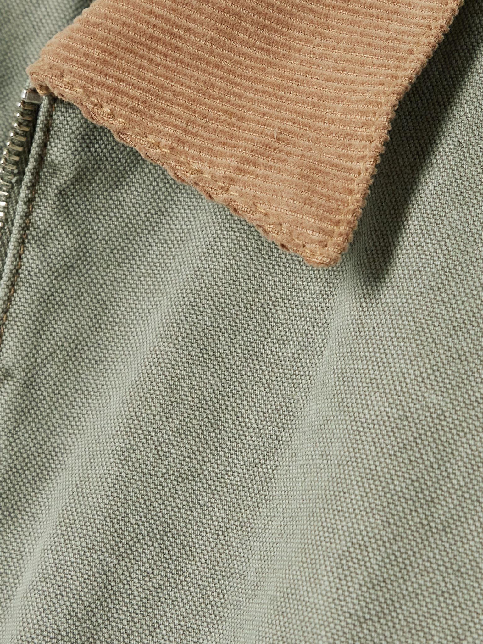 Camden Garage corduroy-trimmed cotton-canvas jacket Sage green - 5
