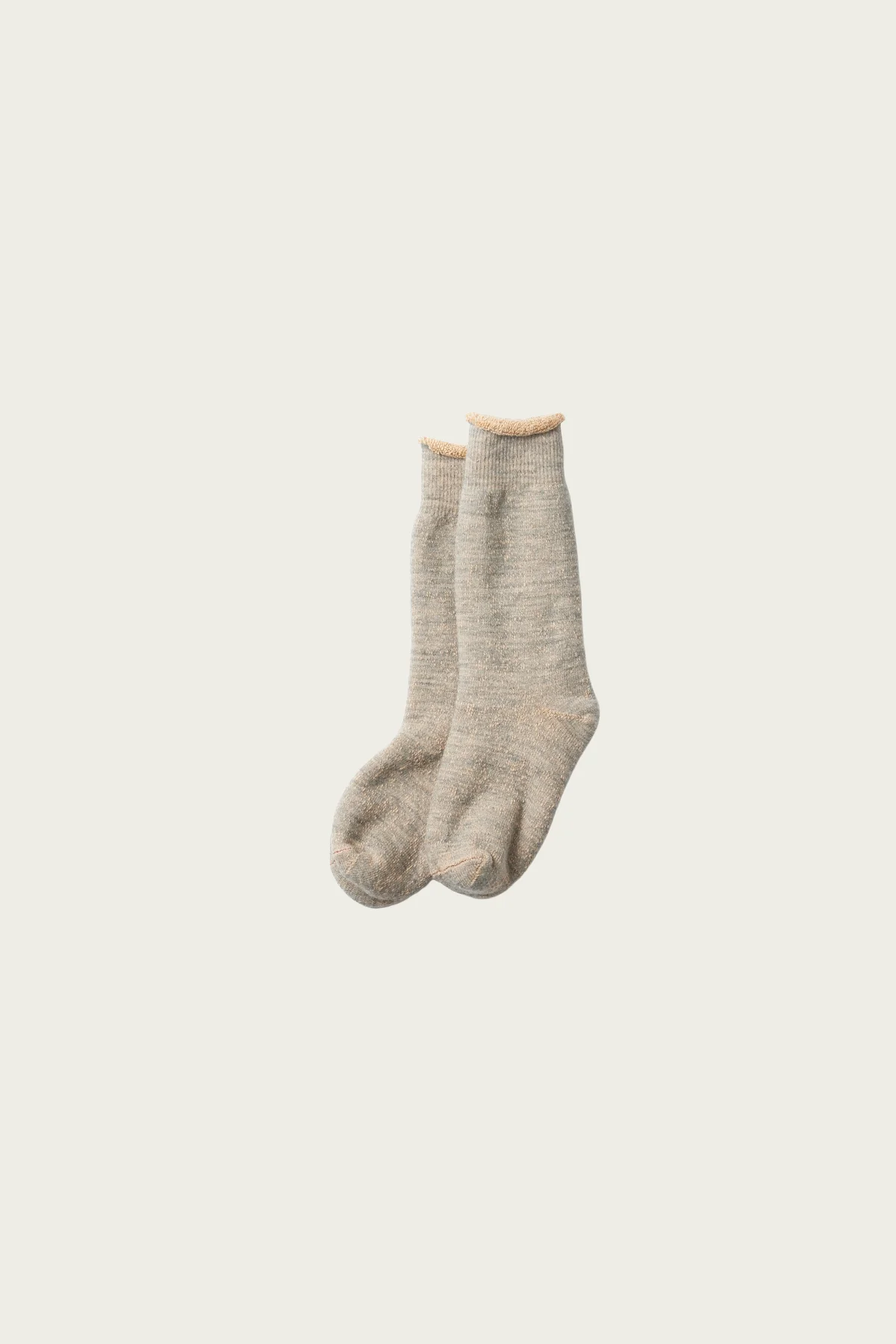 Double Face Crew Socks "Merinowool & Brown OG" - Gray / Brown - 1
