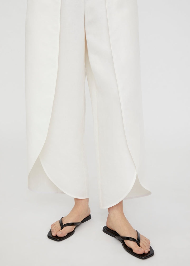 Lyocell linen wrap trousers tofu - 7