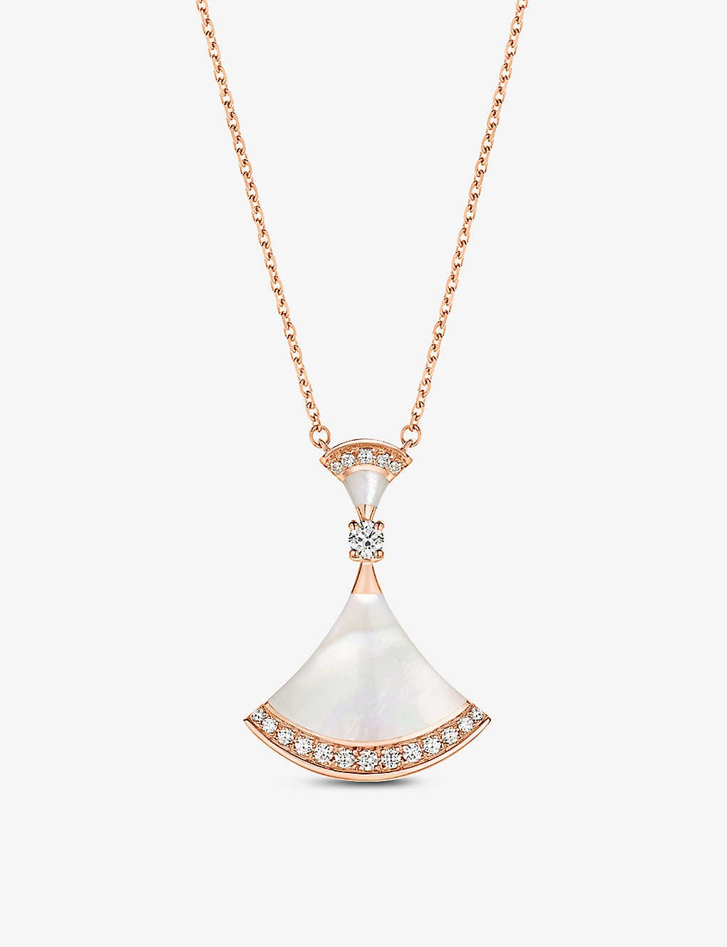 Diva’s Dream 18ct rose gold, 0.28ct round-cut pavé diamonds and mother-of-pearl necklace - 1