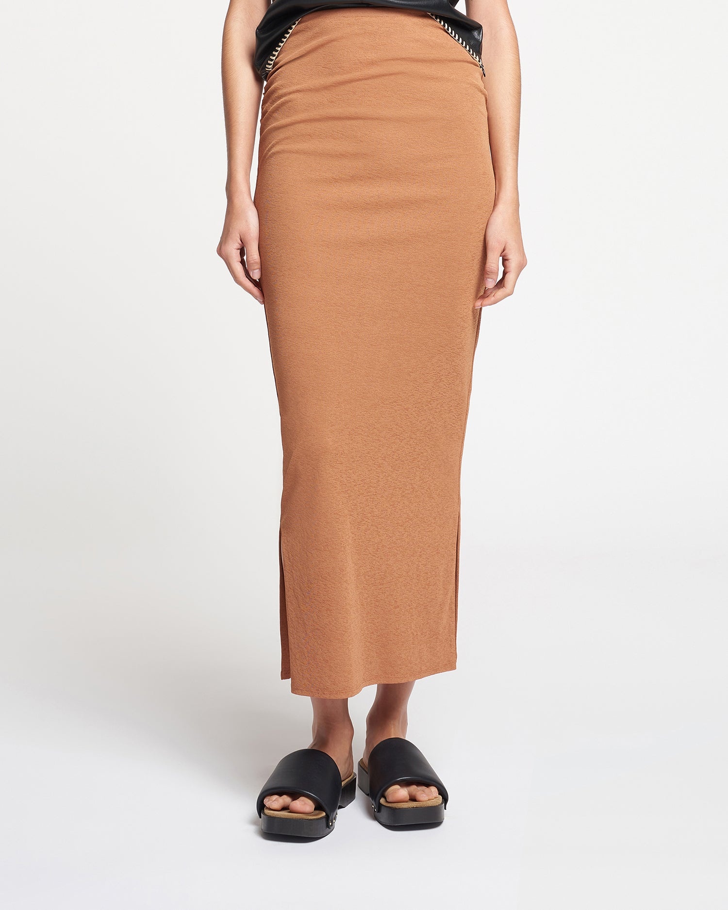 Ruched Mesh-Jersey Midi Skirt - 2