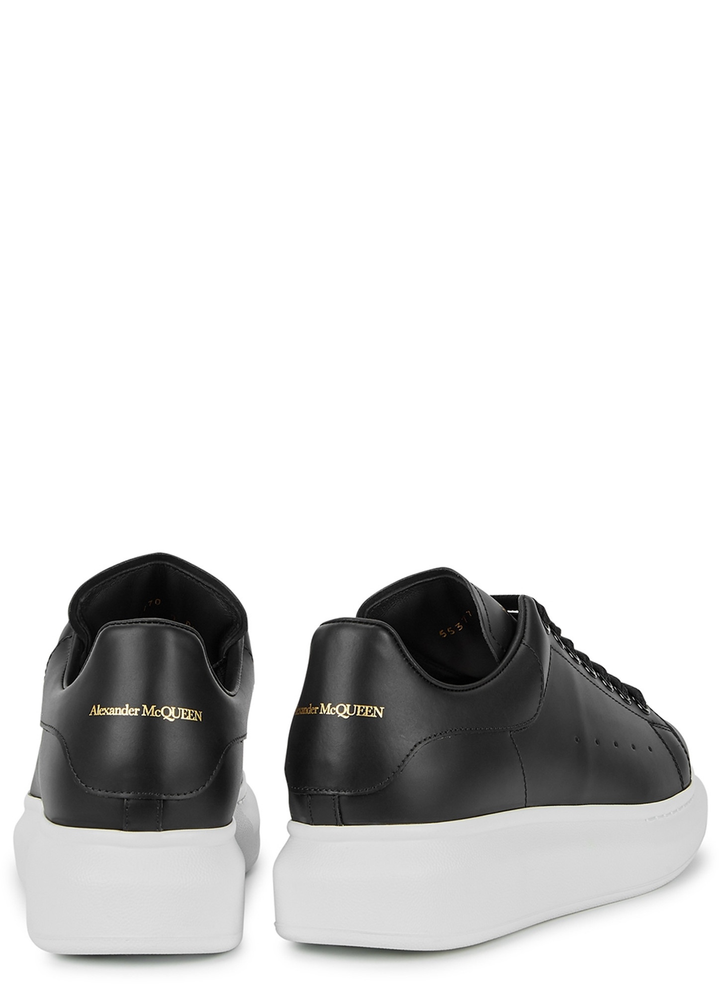 Oversized black leather sneakers - 3