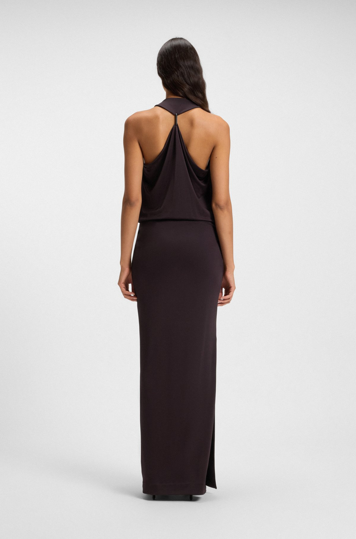 COWL-NECK DRESS WITH REAR METAL DETAIL - 5