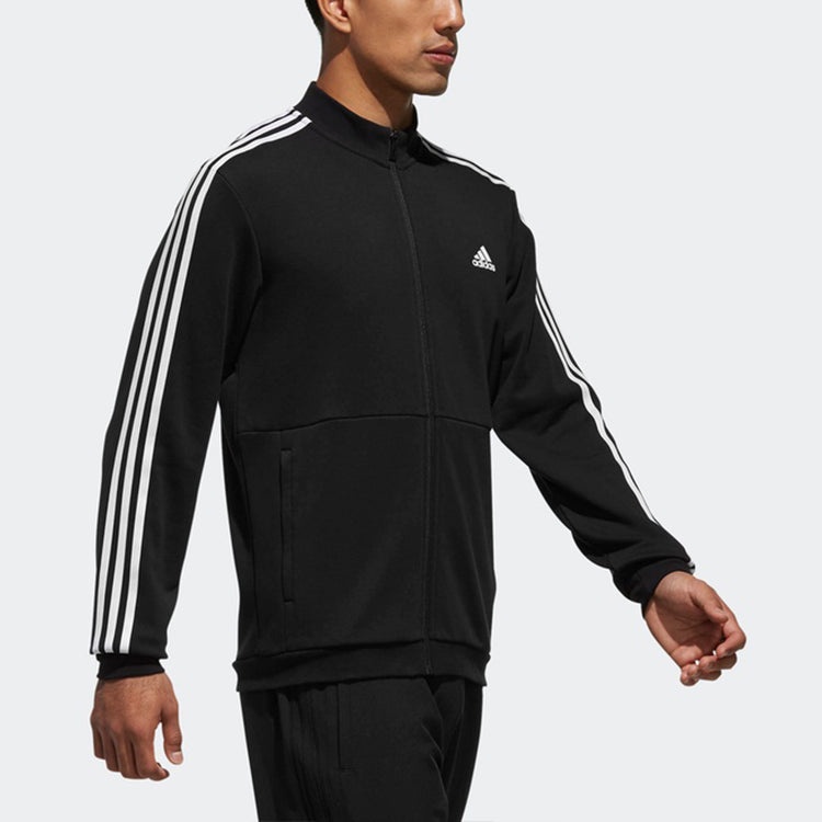 adidas Cm Tt Ft 3s Sports Stylish Knit Stand Collar Jacket Black DU6783 - 6