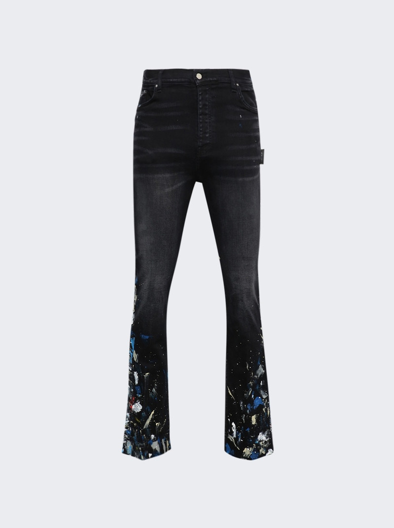 Paint Splatter Flare Jean Aged Black 1