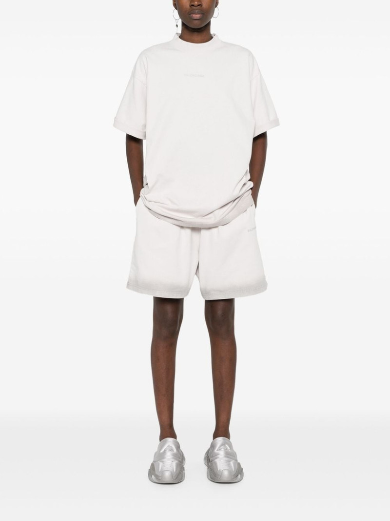 BALENCIAGA reflective-logo cotton track shorts outlook