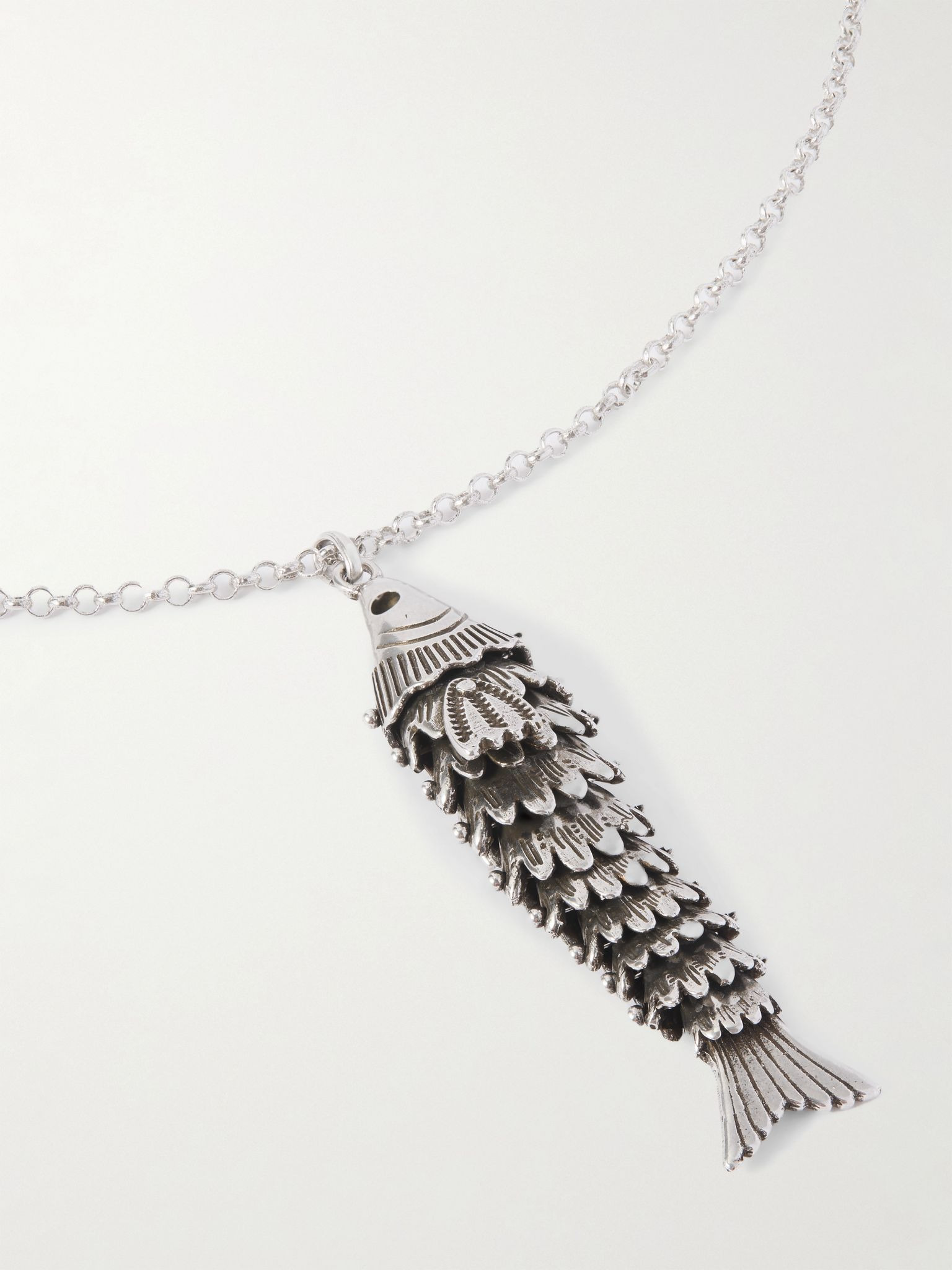Silver-Tone Pendant Necklace Silver - 4