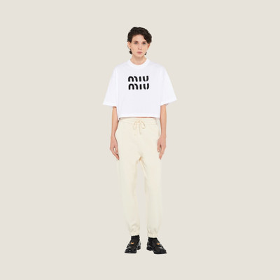 Miu Miu Cotton joggers with embroidered logo outlook