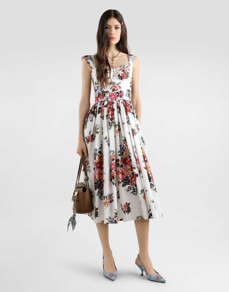 Dolce & Gabbana Flower bouquet-print cotton dress outlook