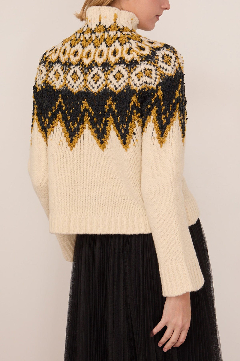 Lizzy Sweater in Textured Fairisle Cream Multi 4