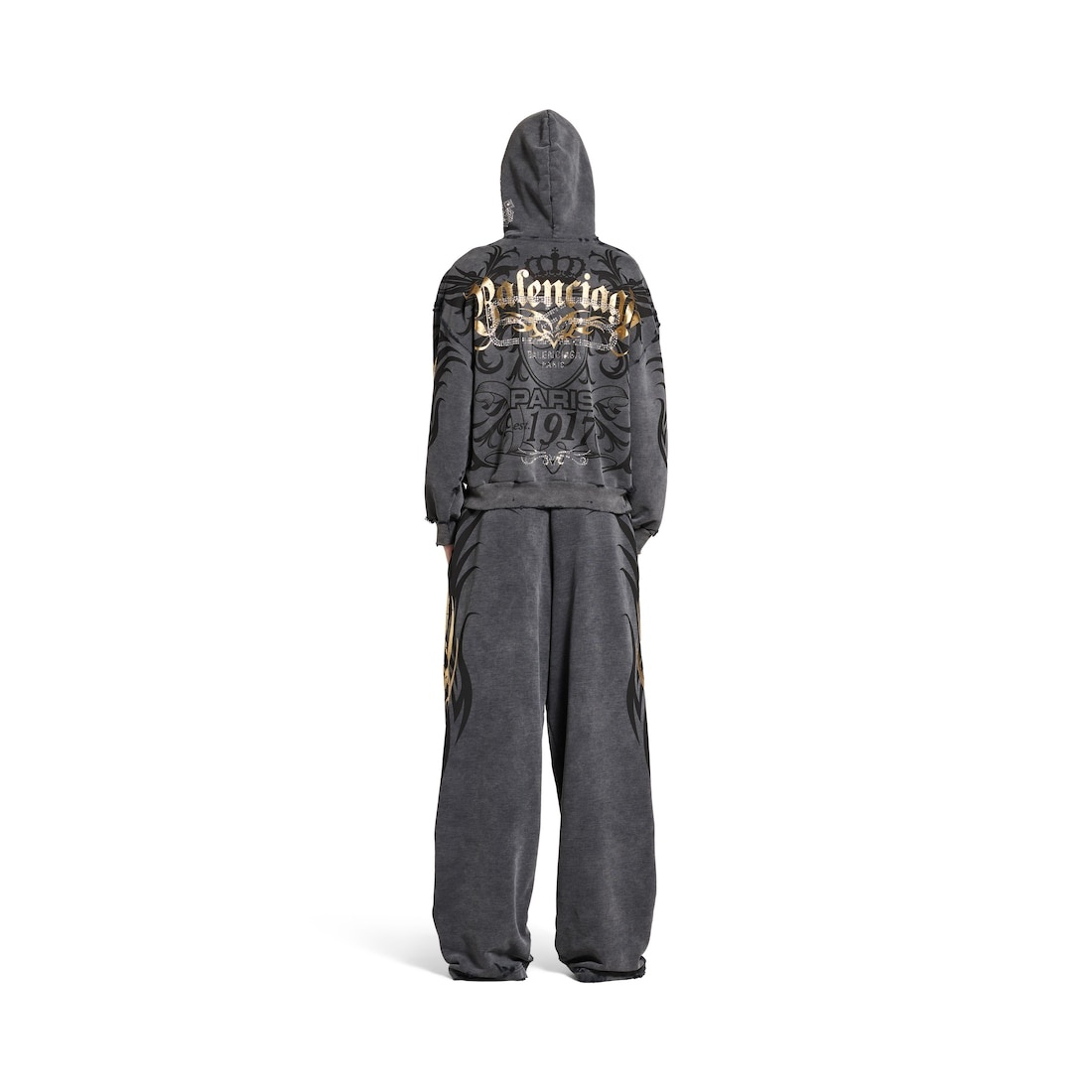 Men's Tacky Gold Zip-up Hoodie Regular Fit in Black - 4