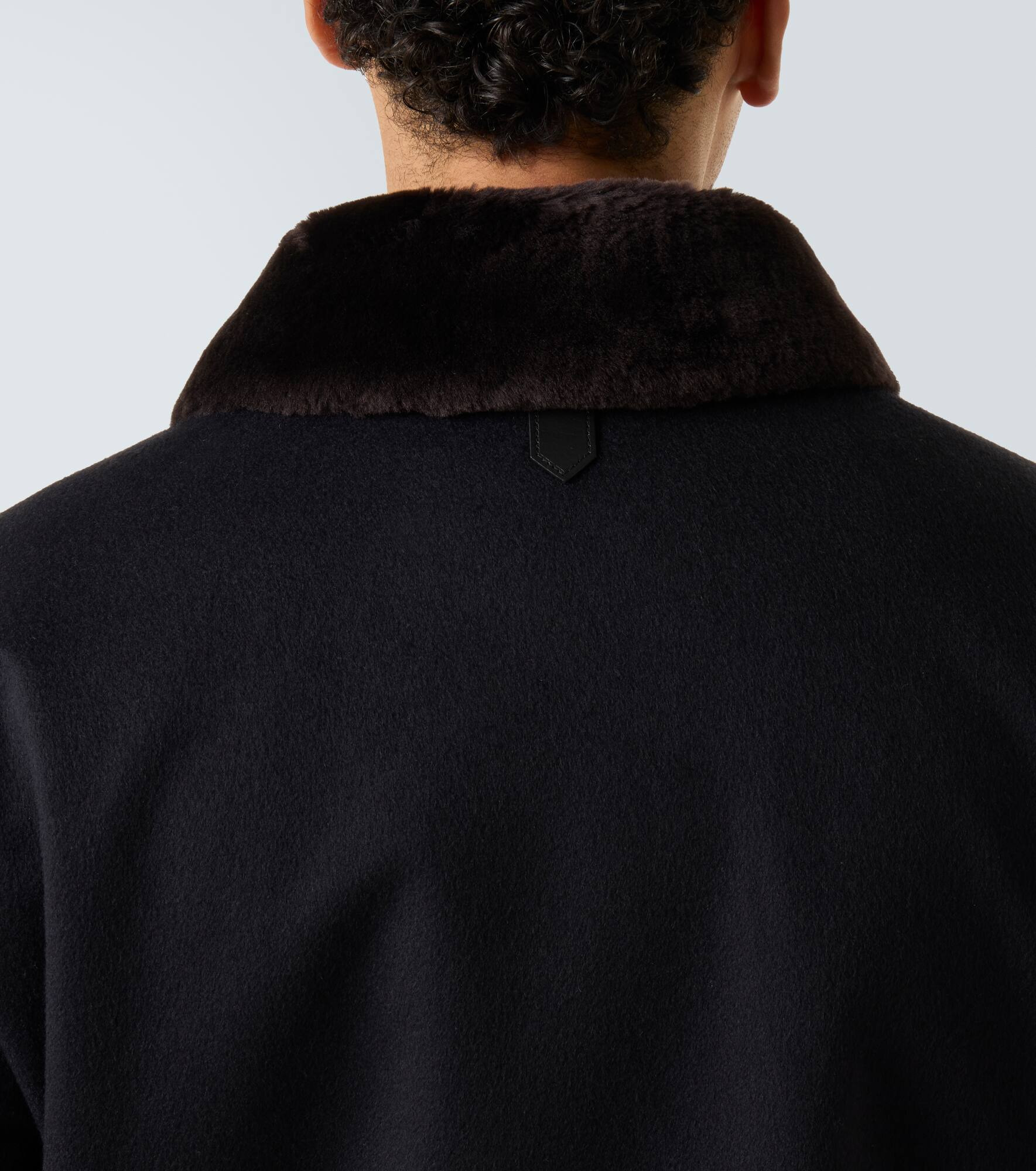 Shearling-trimmed cashmere jacket - 7