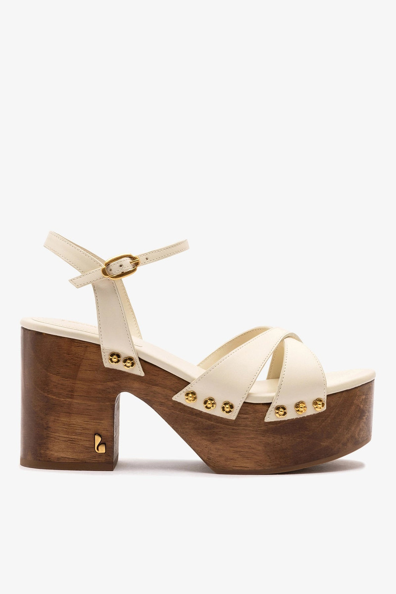 Talitha Sandal In Ivory Leather 1