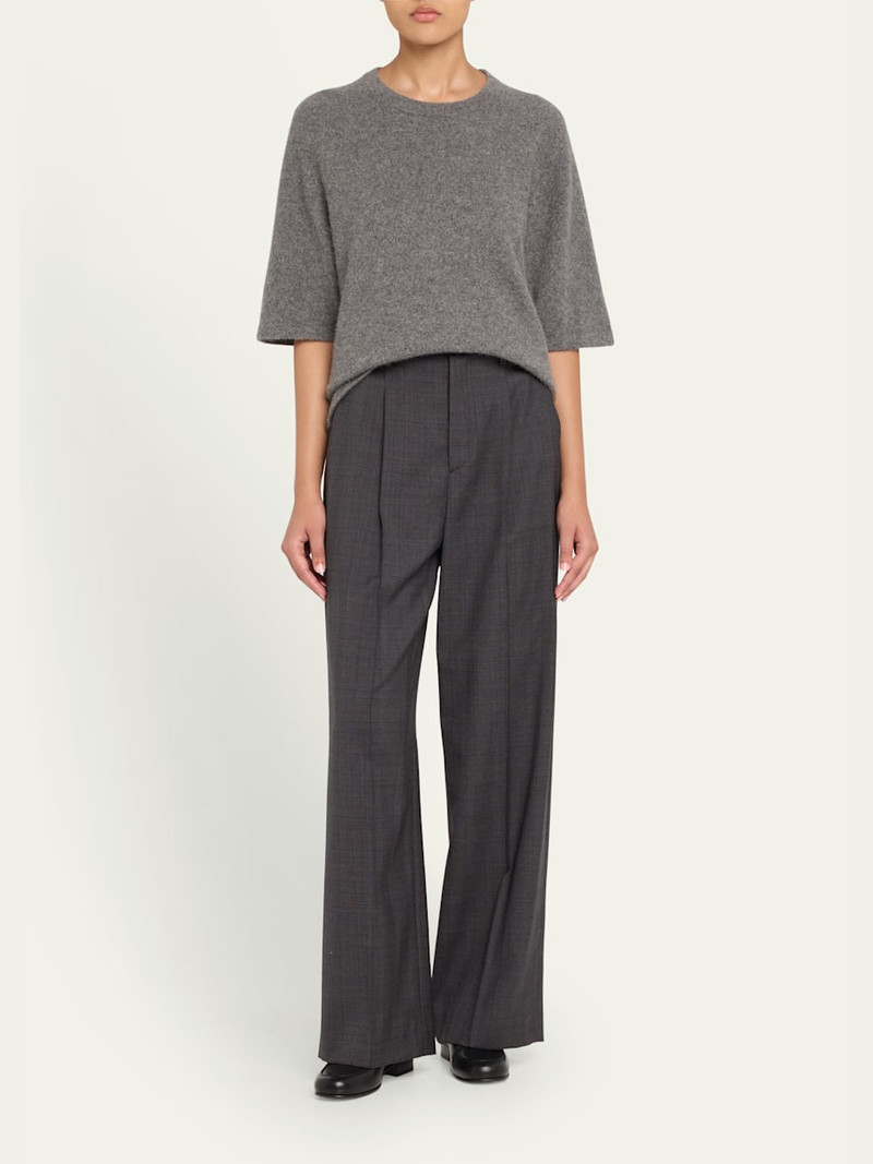 Loulou de Saison Raven Short-Sleeve Wool Sweater outlook