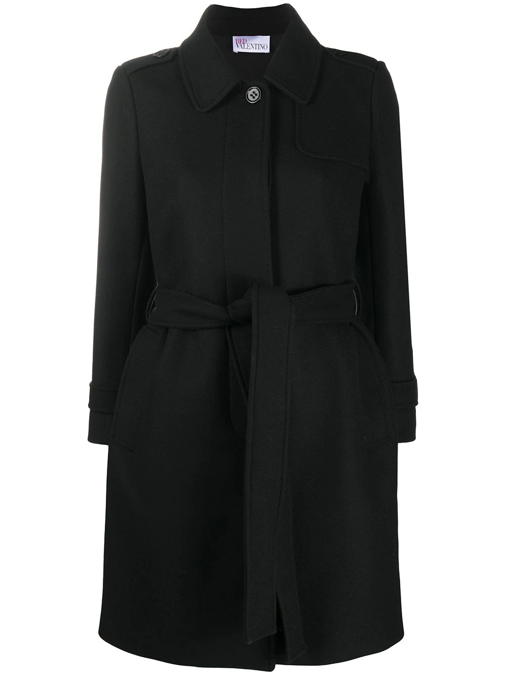 pleat-detail belted coat - 1