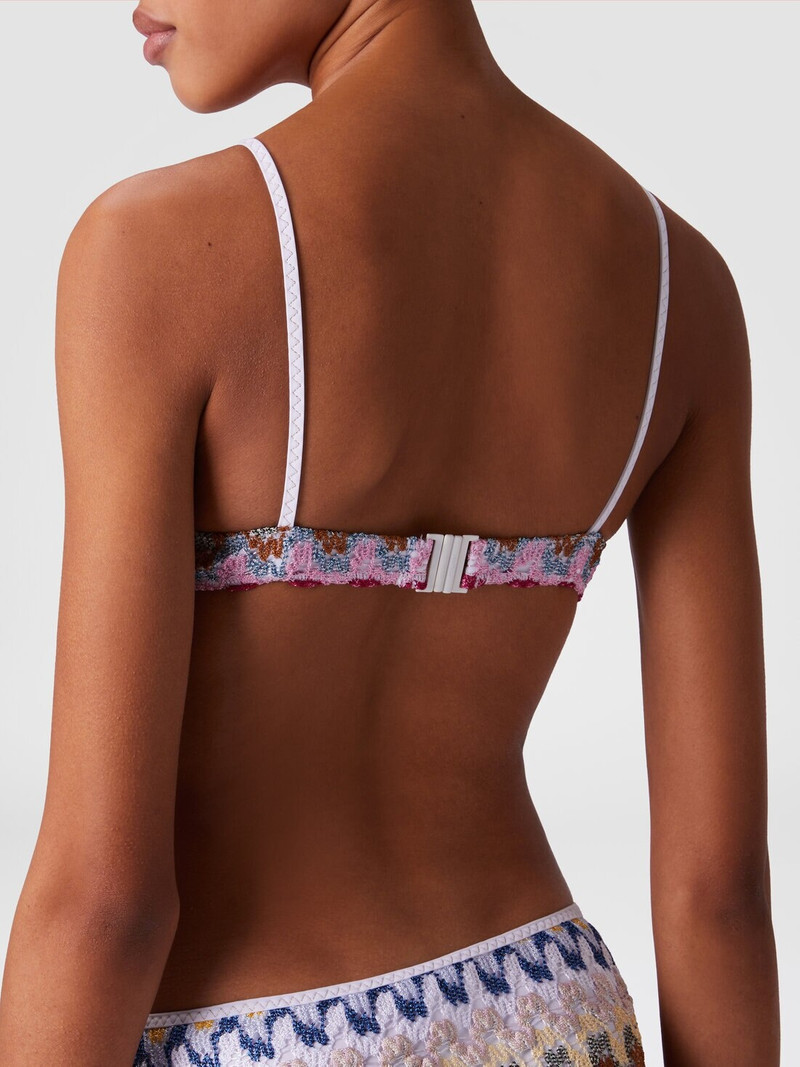 Balconette bikini in lamé viscose lace 5