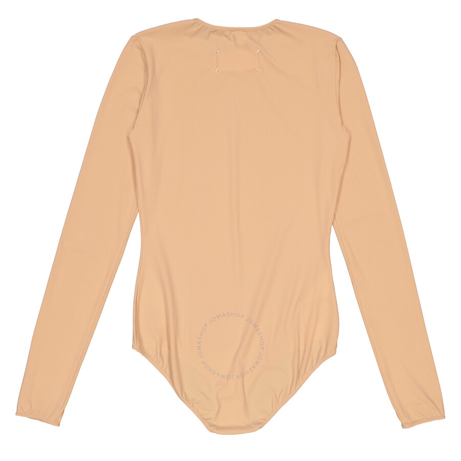 Maison Margiela Nude Four-Stitch Logo Bodysuit - 6
