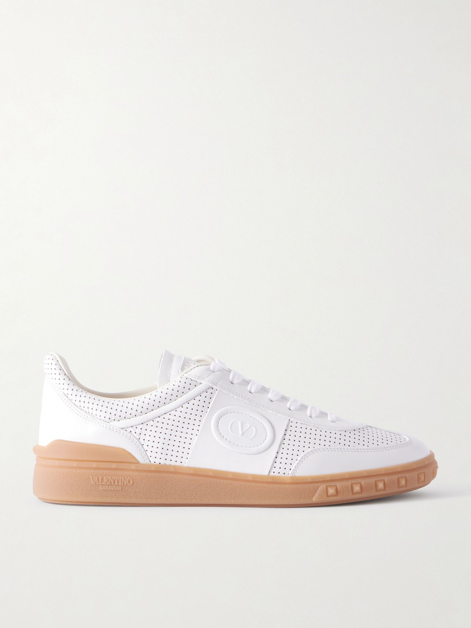 Upvillage Perforated Leather Sneakers White - 1