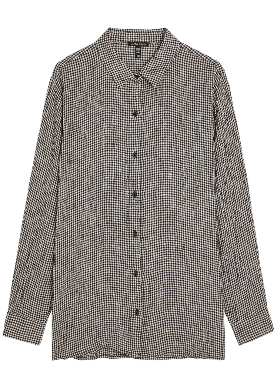 Eileen Fisher Checked Linen Shirt - 1
