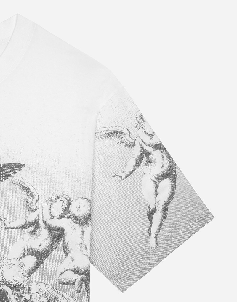 DOLCE&GABBANA BLANCO short-sleeved jersey T-shirt with angel print 4