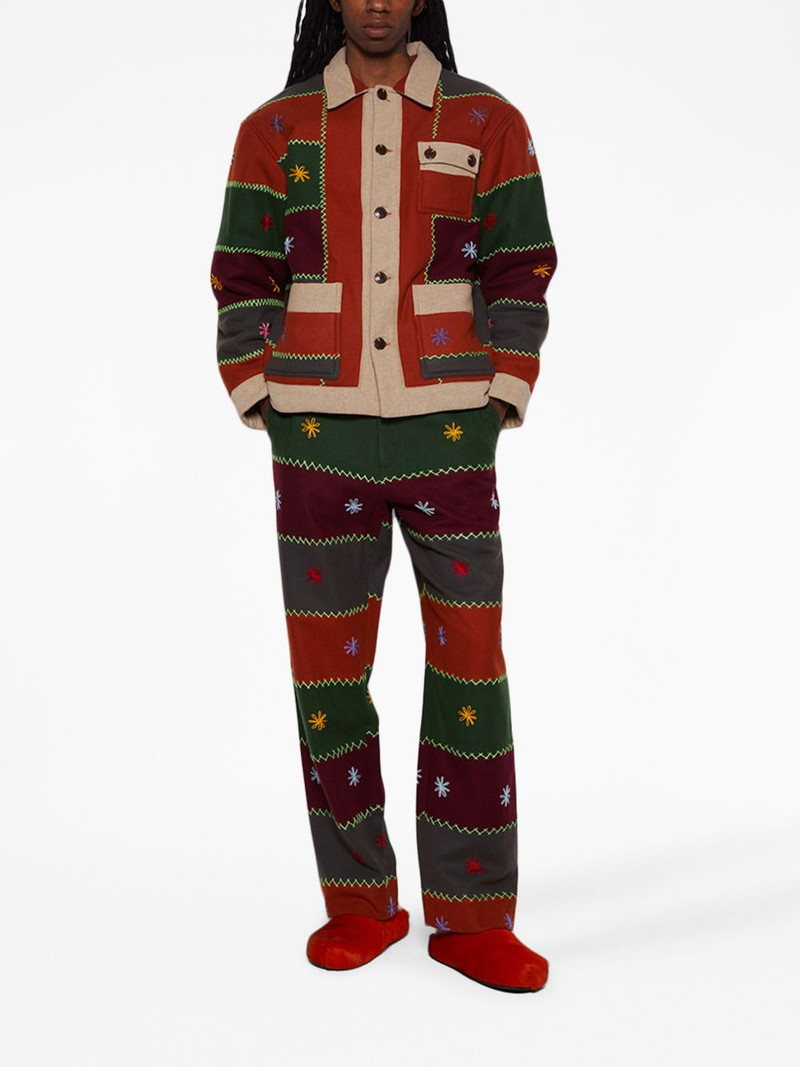 BODE embroidered quilted trousers outlook