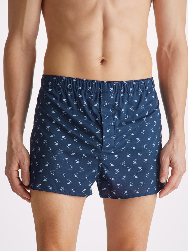 Men's Modern Fit Boxers Nelson 95 Cotton Batiste Blue - 5