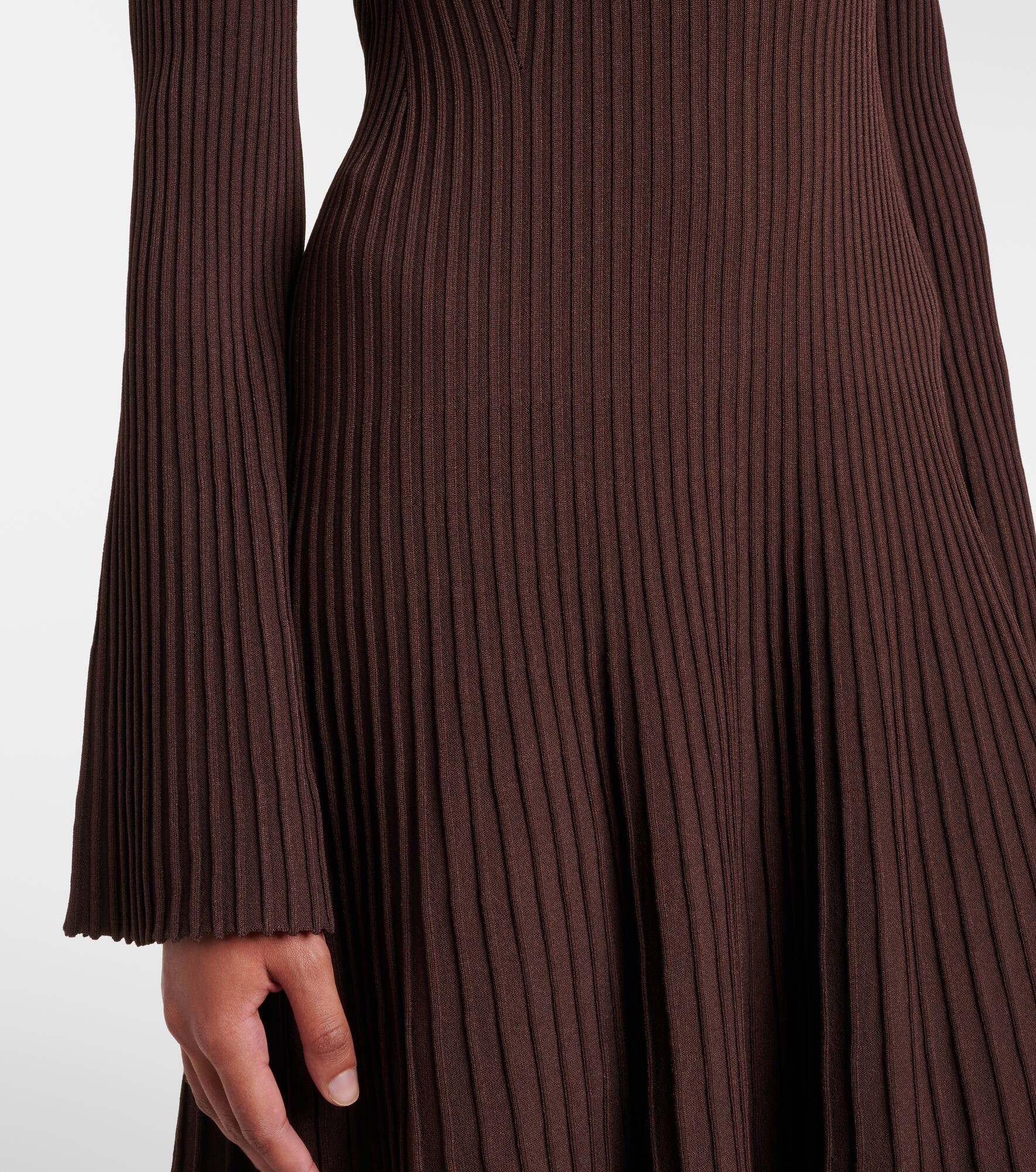 Genna ribbed-knit midi dress - 5