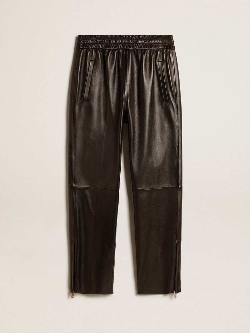 Black joggers 에 nappa 가죽 와 zip 에 the base - 1