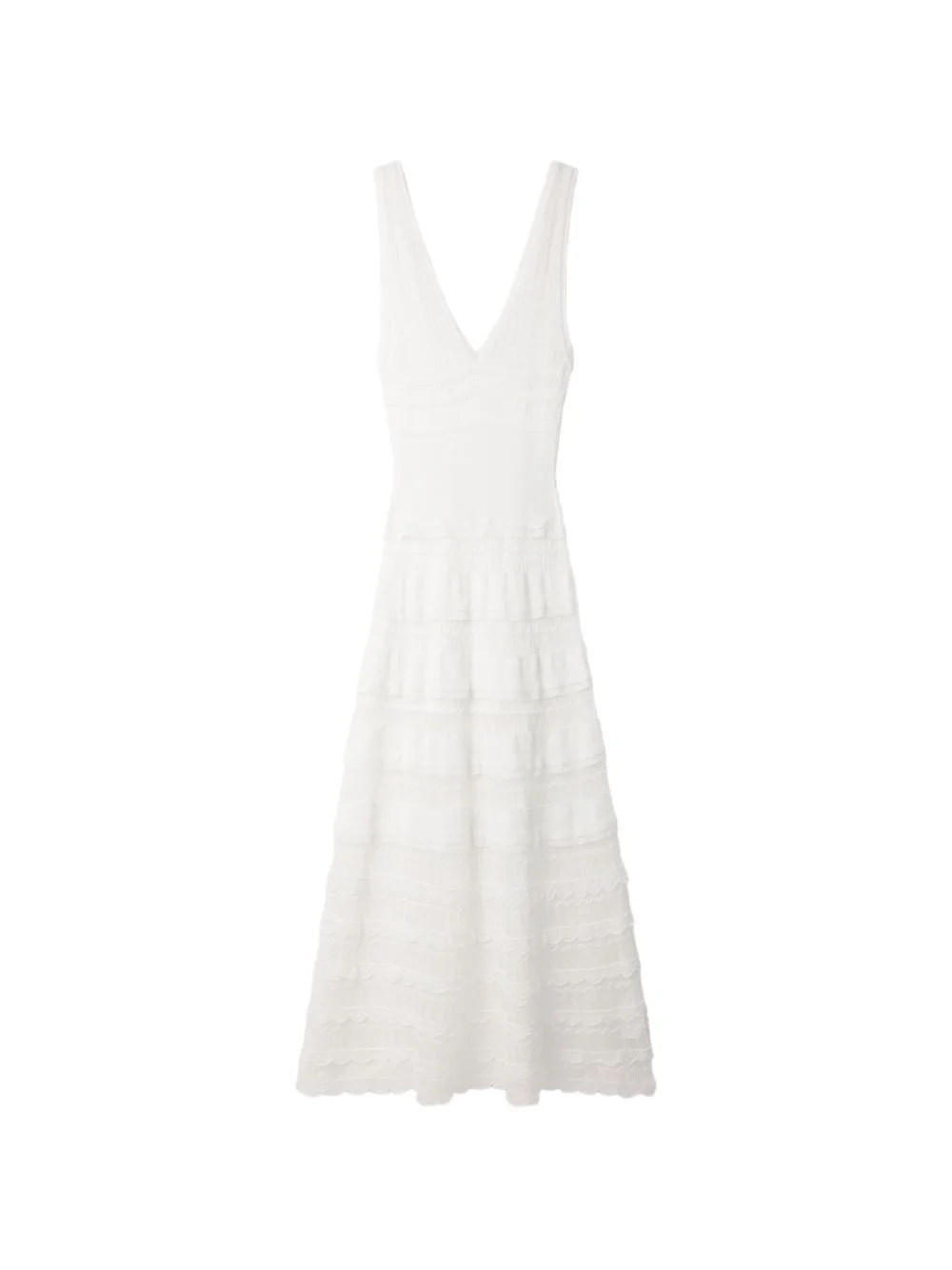 pointelle-knit tiered maxi dress - 1