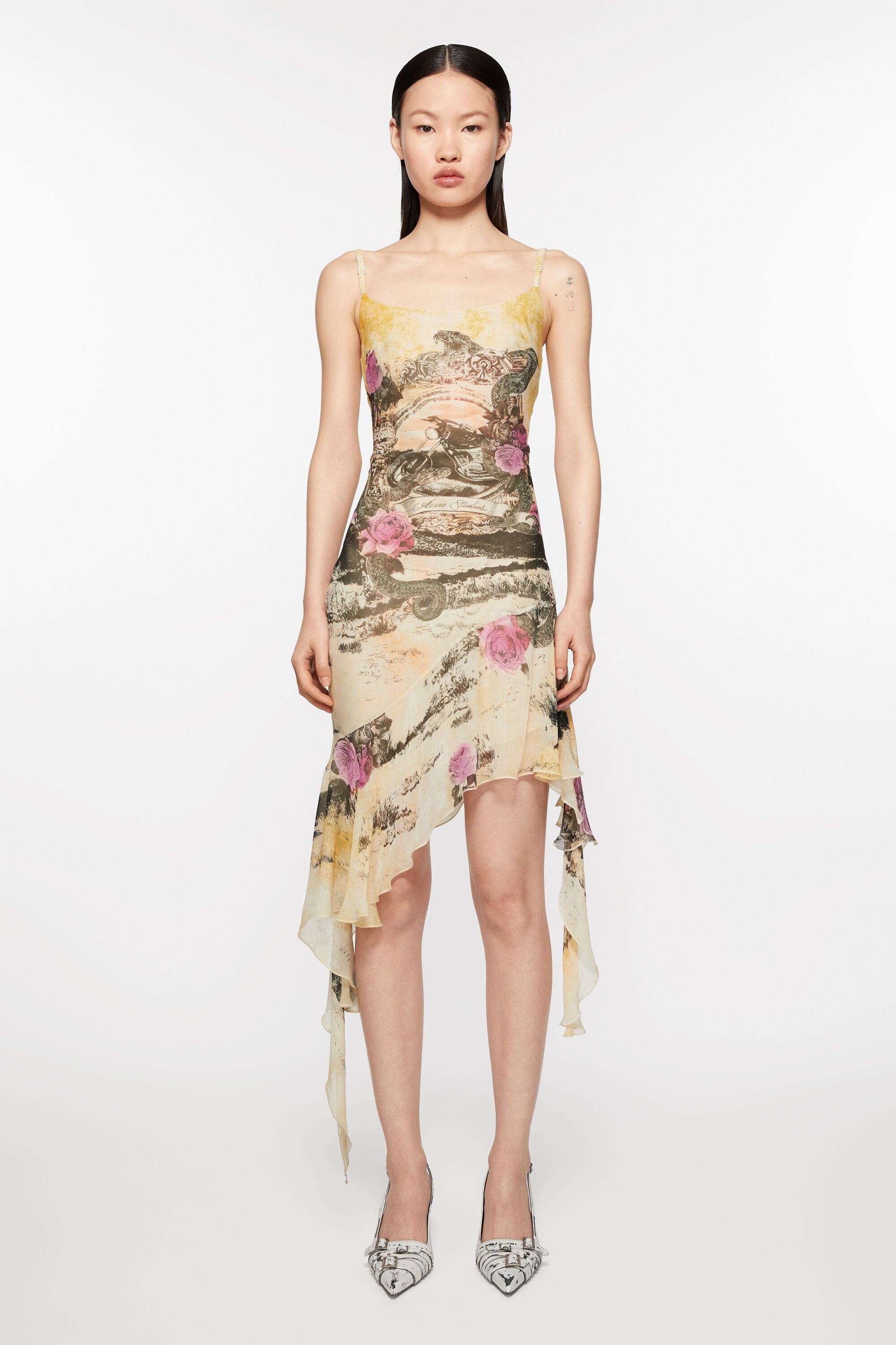 Printed strap dress - Multi yellow - 2