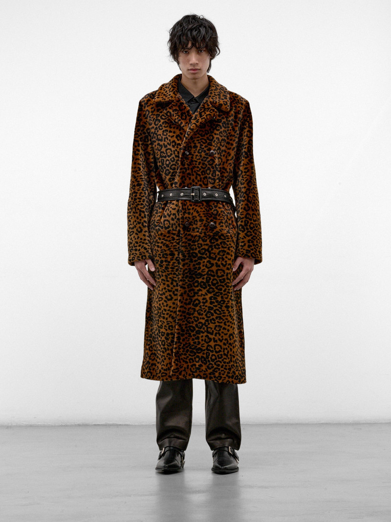 Cheetah Shearling Belted Coat 1