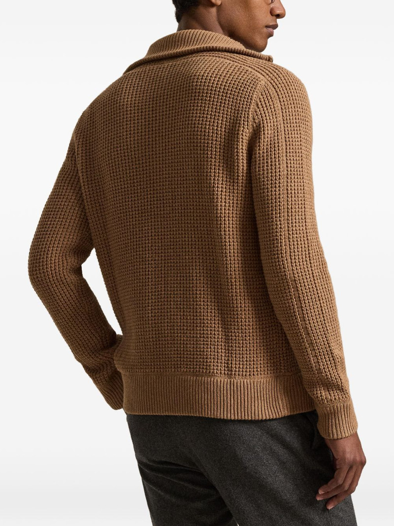 waffle-knit full-zip cardigan 4