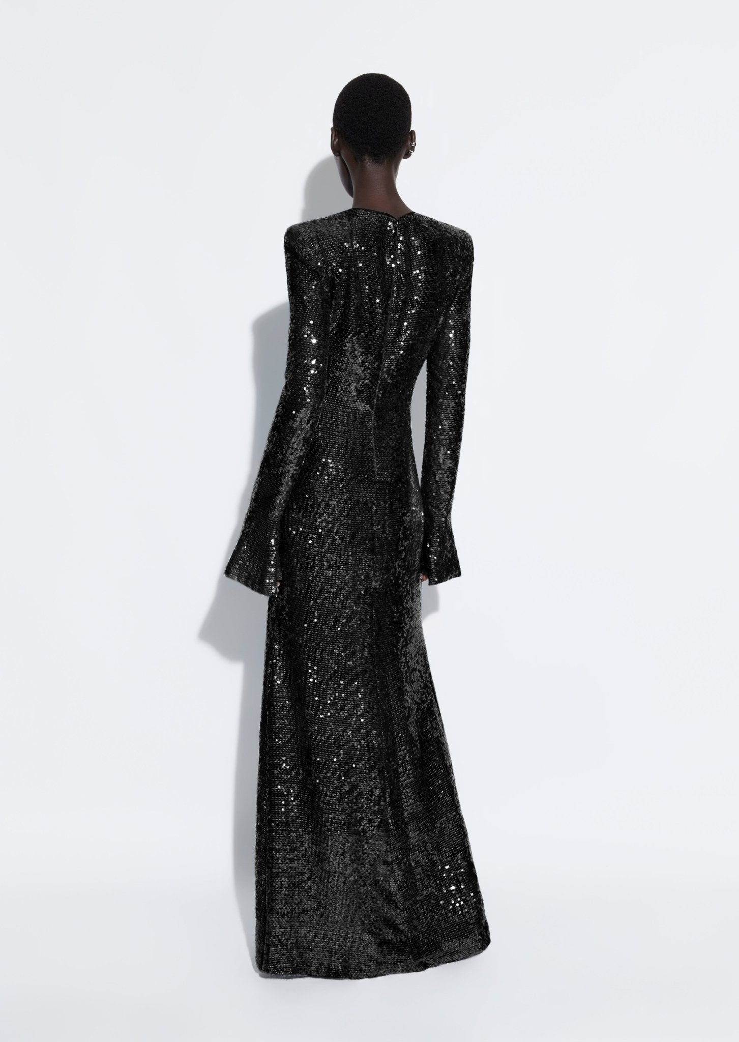Sequin Flare Sleeve Dress - 3