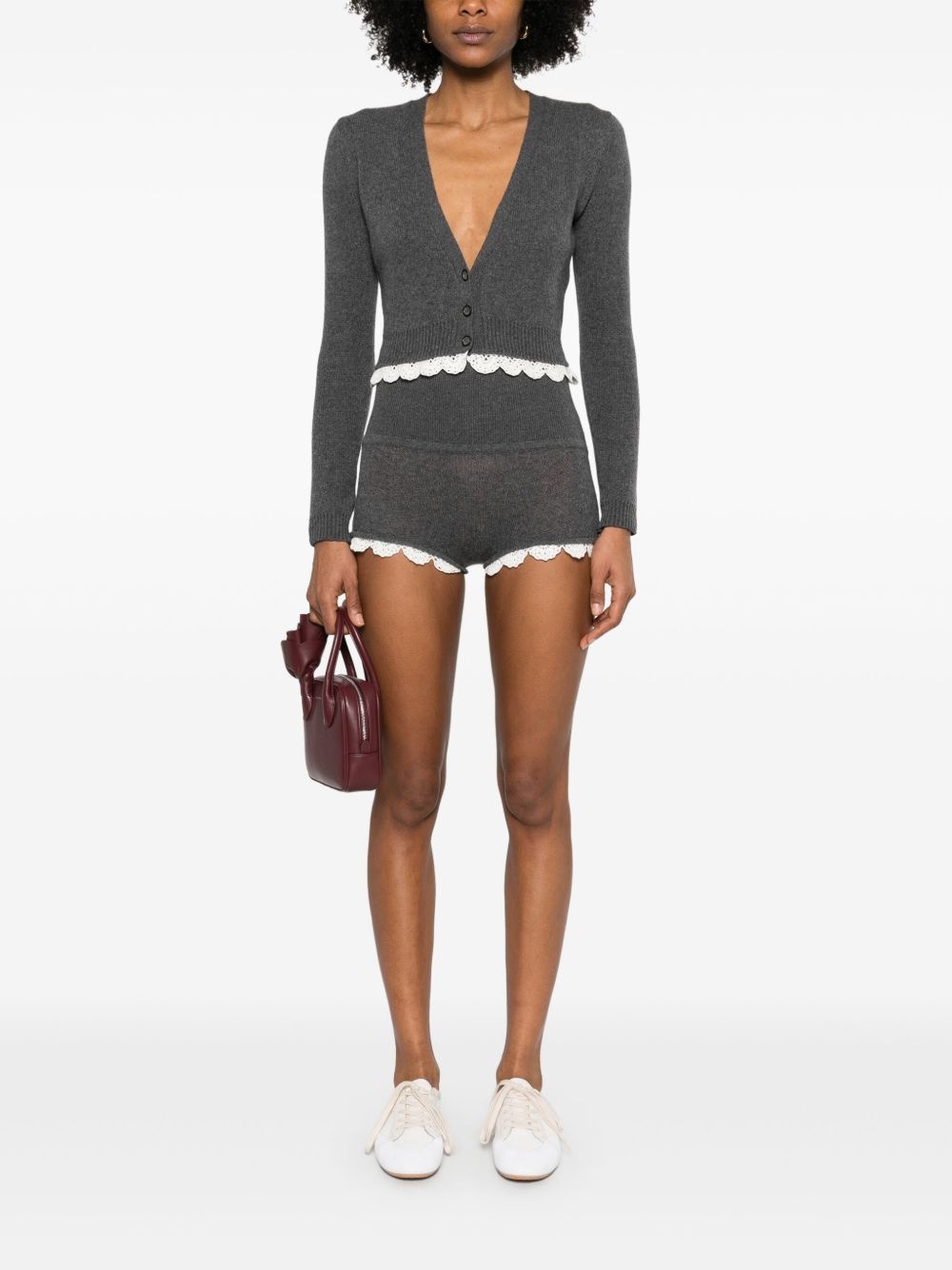 knitted cashmere shorts - 2