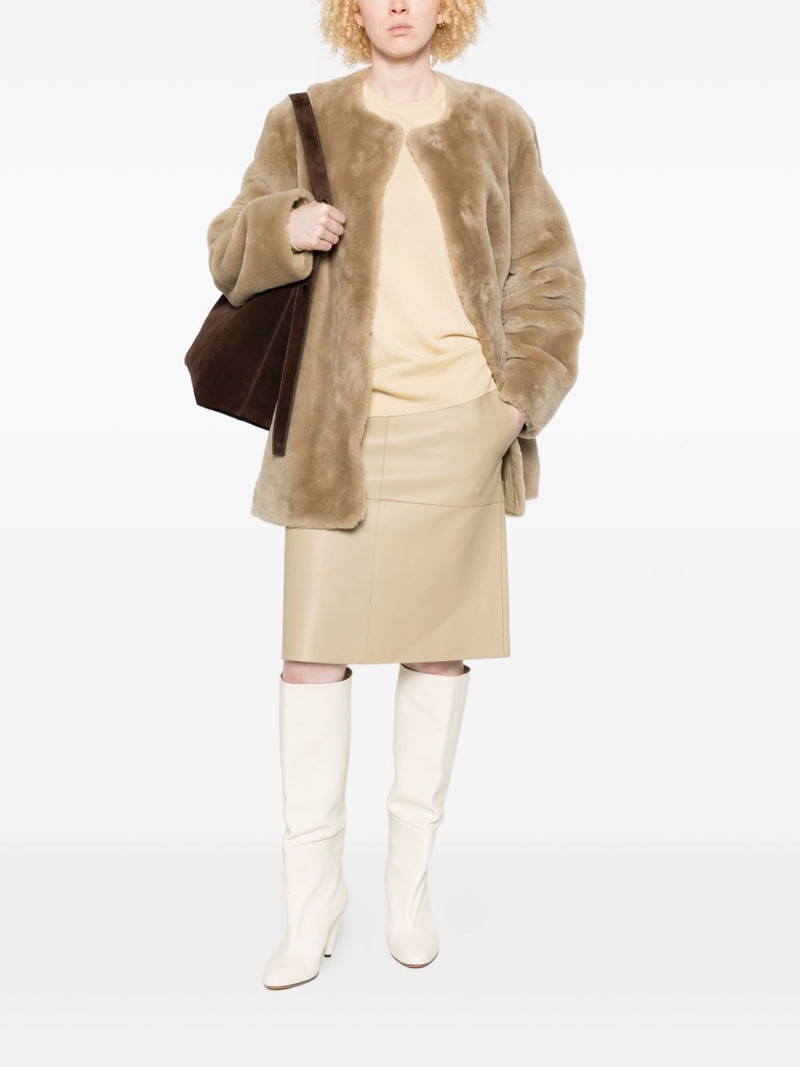 TOTEME belted shearling jacket outlook