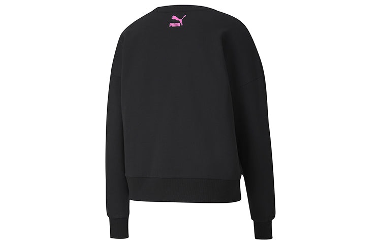 (WMNS) PUMA Sport Crew Sweater 'Black Purple' 598128-01 - 2