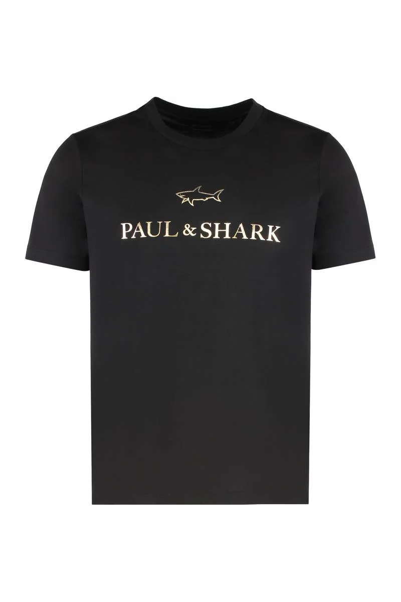 Paul & Shark Cotton T-Shirt With Logo Print - 1