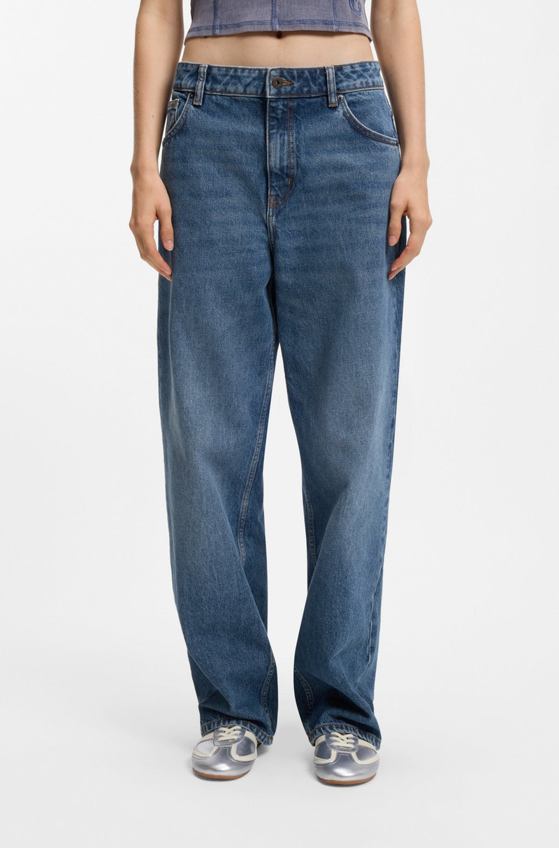 RELAXED-FIT JEANS IN BLUE COTTON DENIM 2