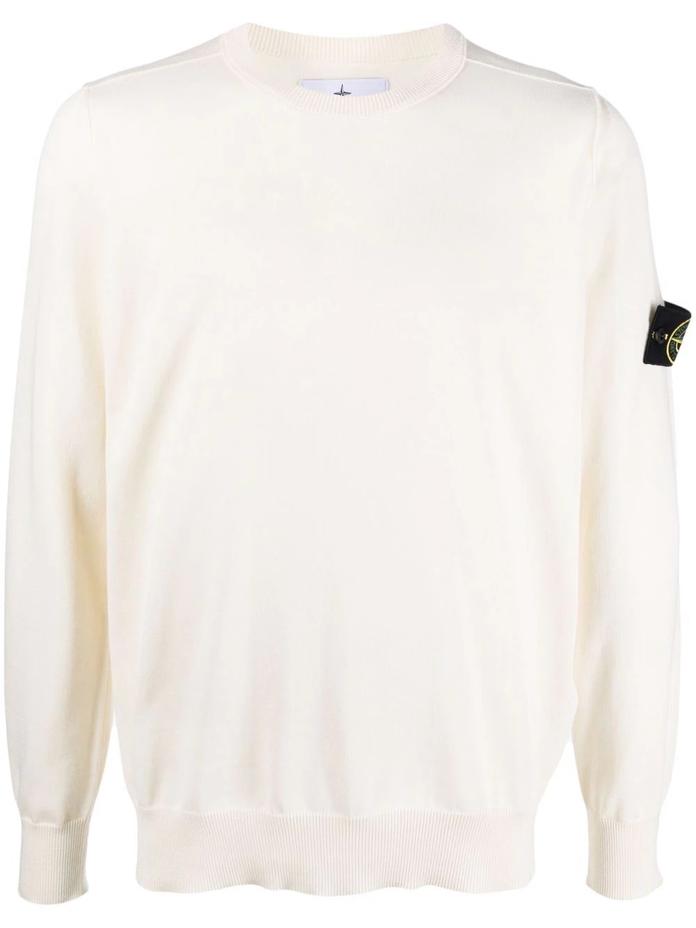 compass badge crew-neck jumper - 1