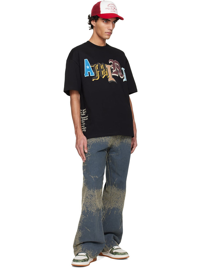 AMIRI Black Varsity Patch Oversized T-shirt outlook