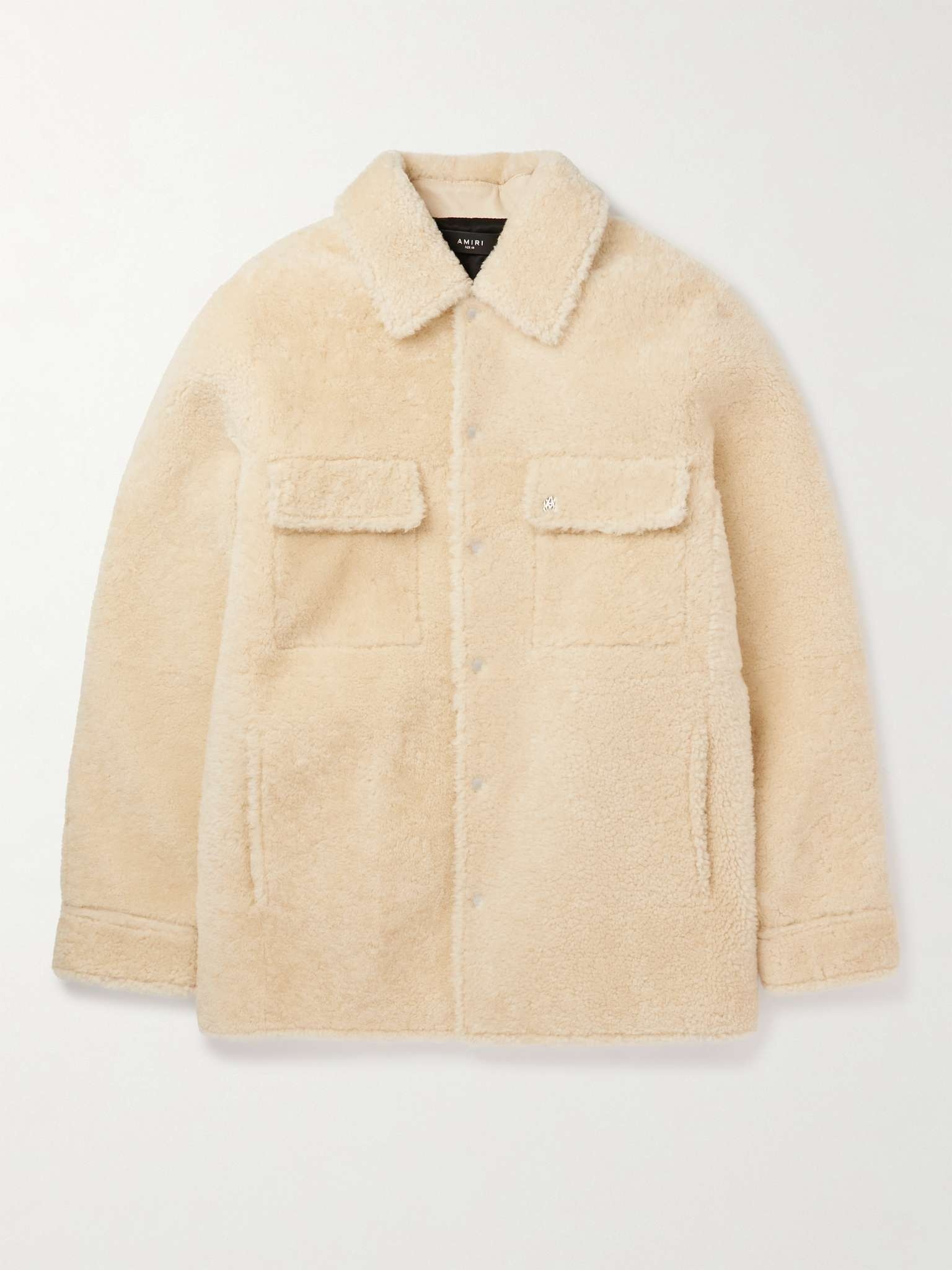 Logo-Print Shearling Shirt Jacket - 1