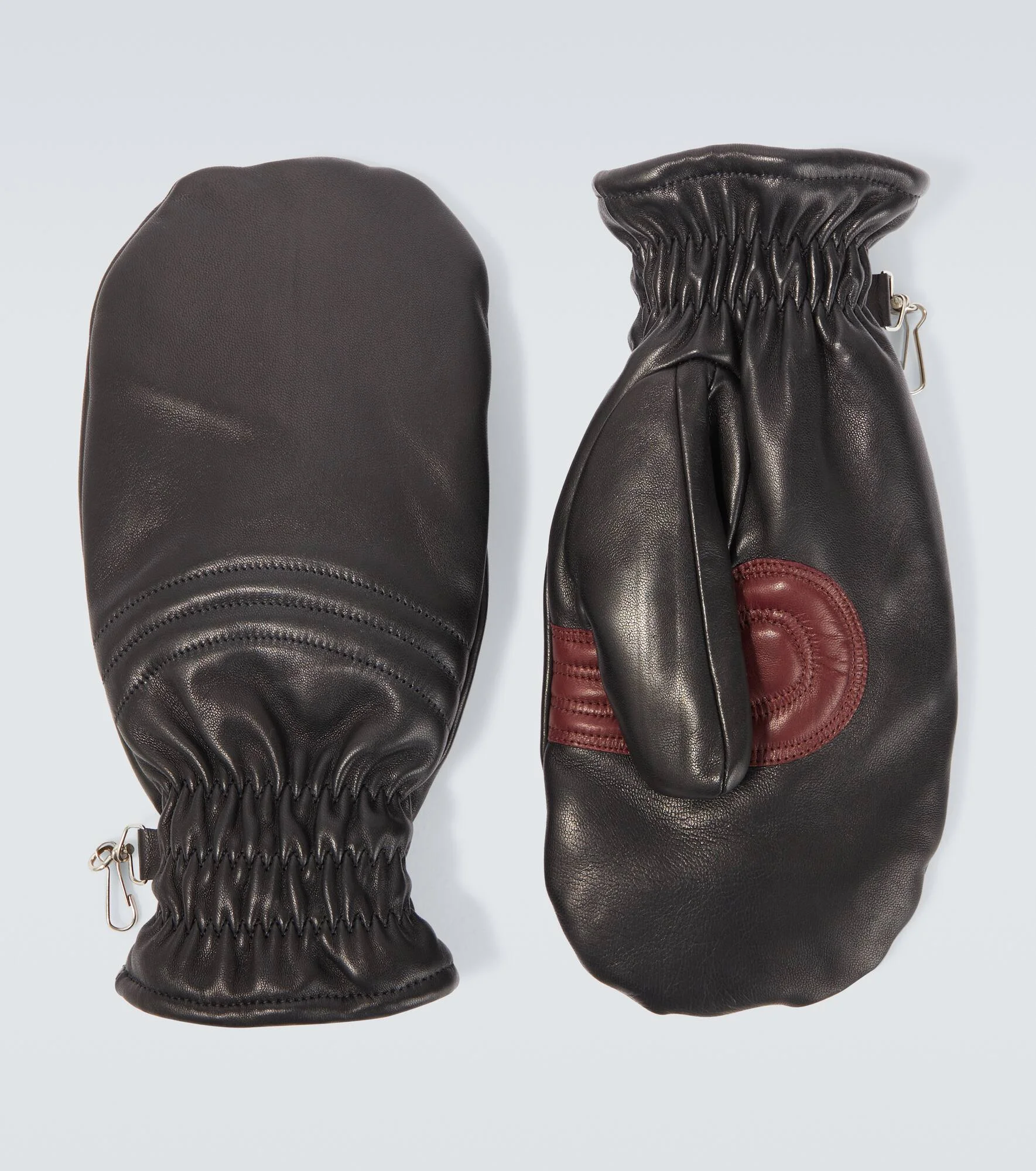 Spheric shearling-lined leather mittens - 1