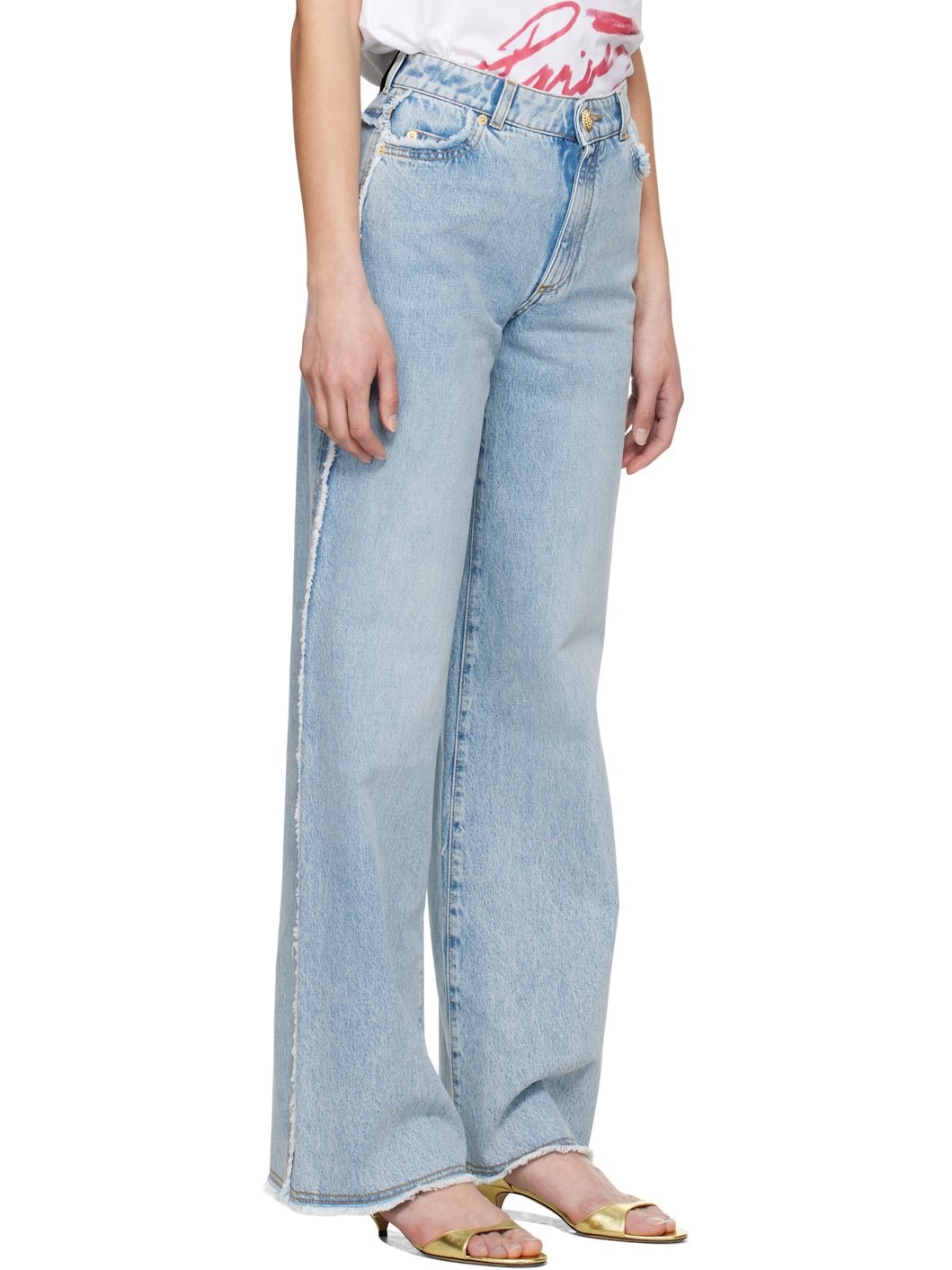 Blue Straight-Leg Denim Jeans - 2