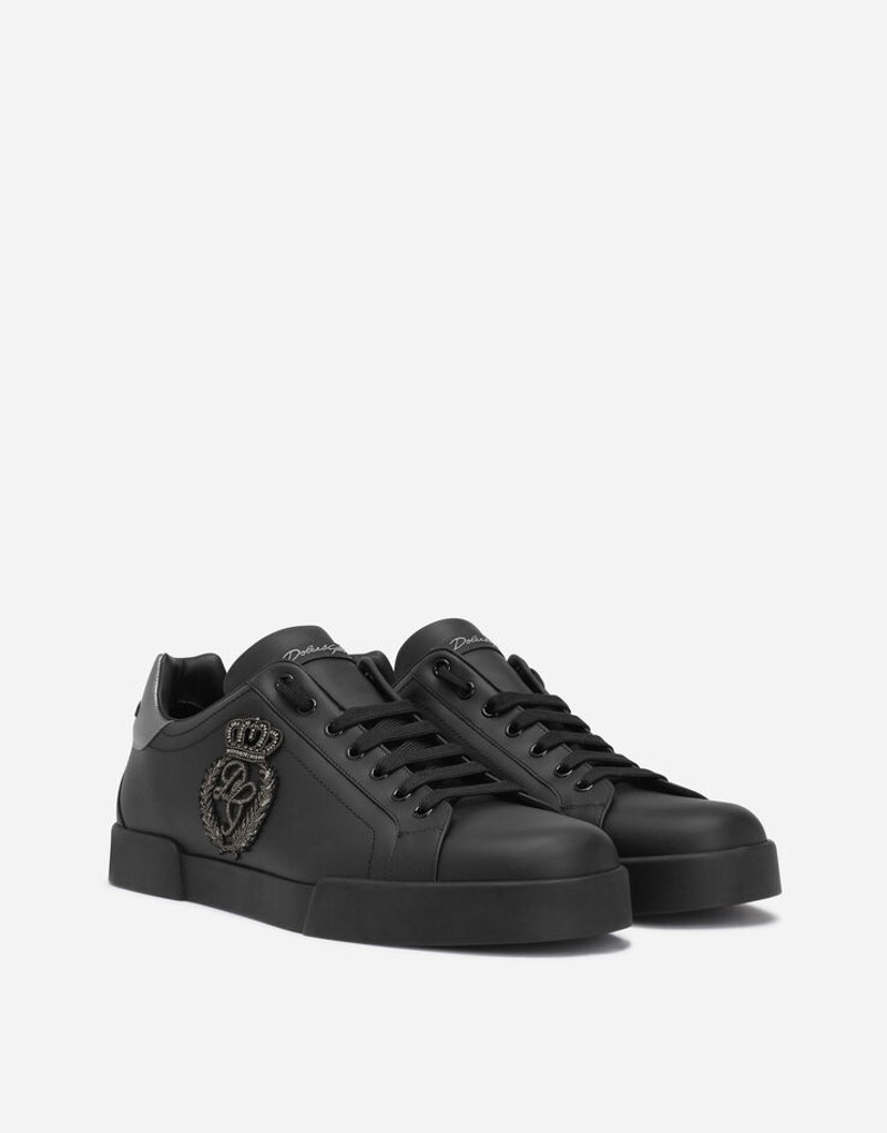 Dolce & Gabbana Calfskin nappa Portofino sneakers with crown patch outlook