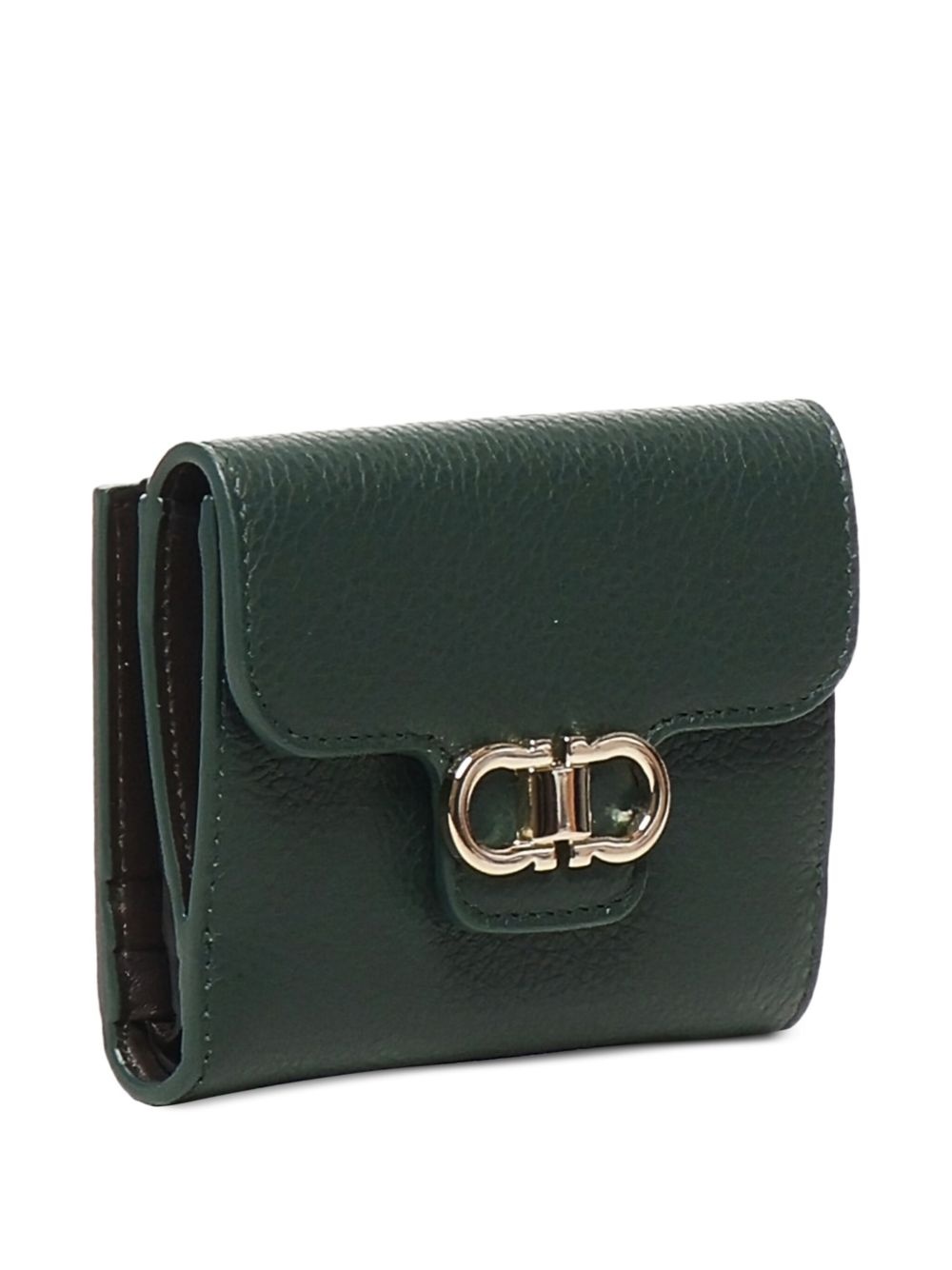 Gancini-plaque calfskin wallet - 3