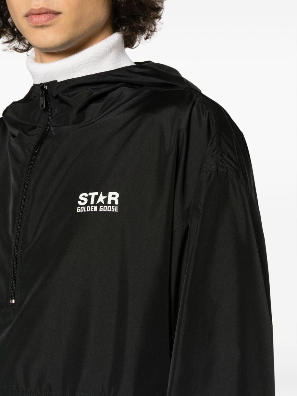 logo-print hooded jacket - 6
